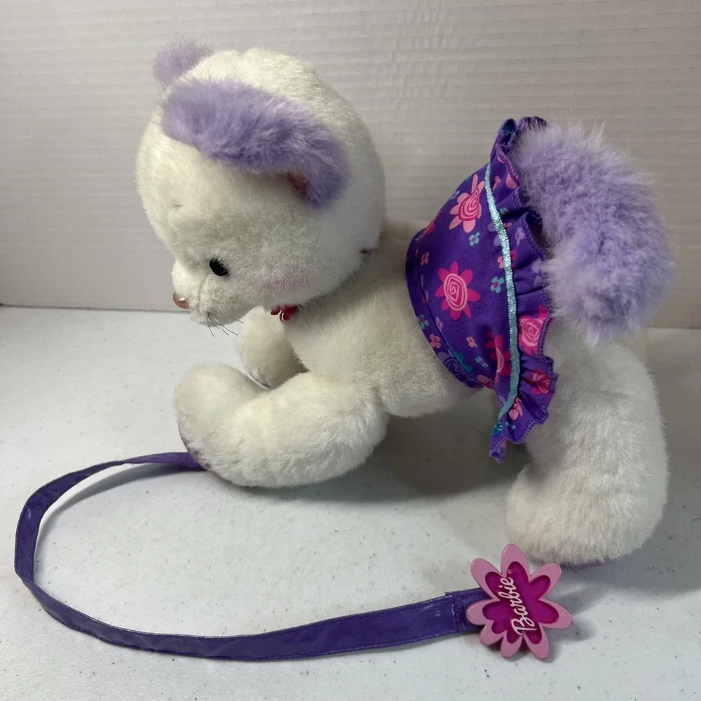 Barbie Perfectly Plush Fashion Cat Kitten White Purple 2001 Vintage Works